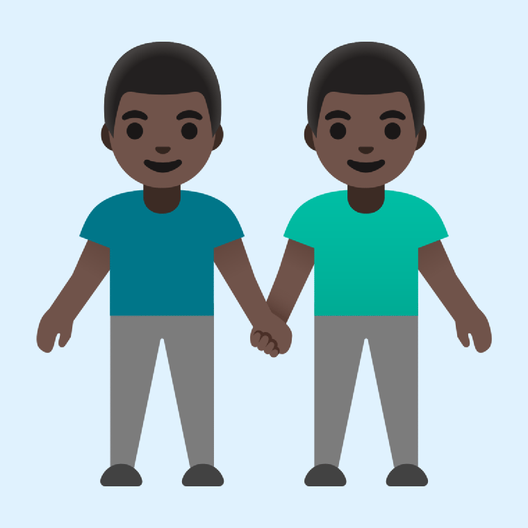 Emoji 👬🏿 Men holding hands: dark skin tone: Meaning and Details