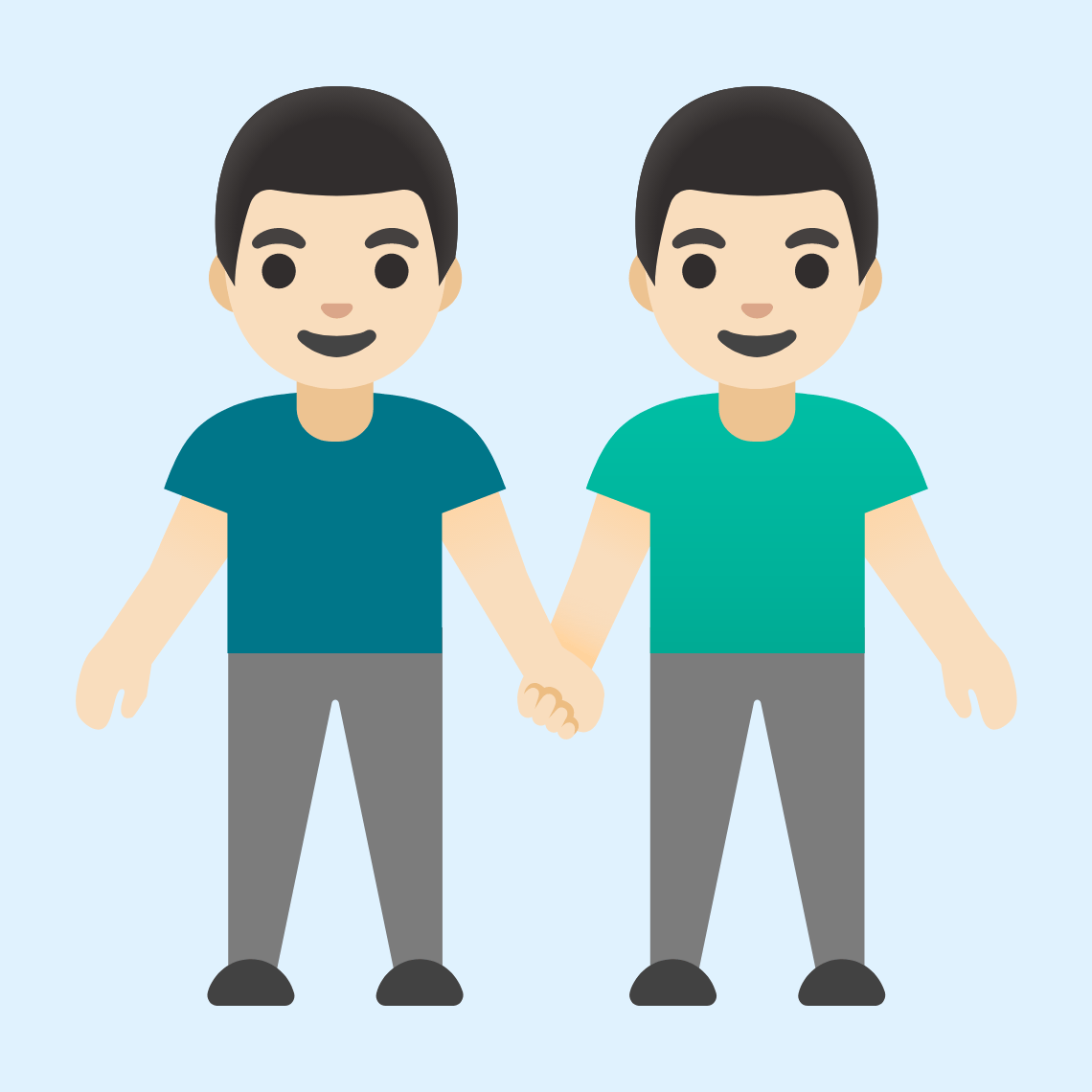 π¬π» Men holding hands: light skin tone