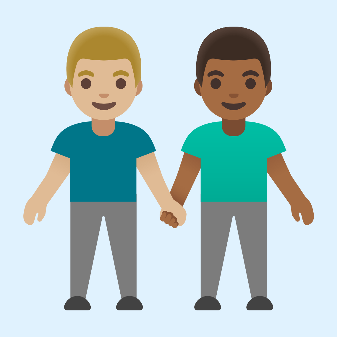 π¨πΌβπ€βπ¨πΎ Men holding hands: medium-light skin tone, medium-dark skin tone