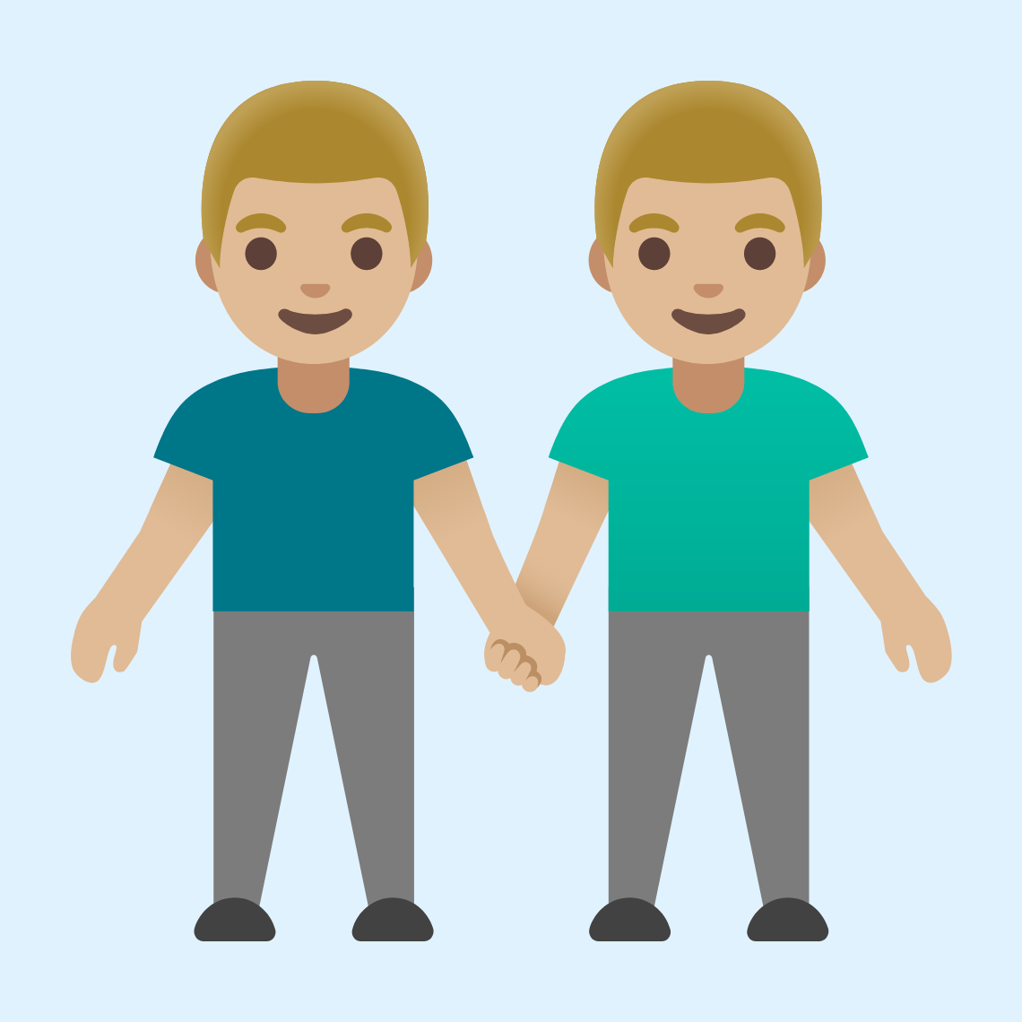 π¬πΌ Men holding hands: medium-light skin tone