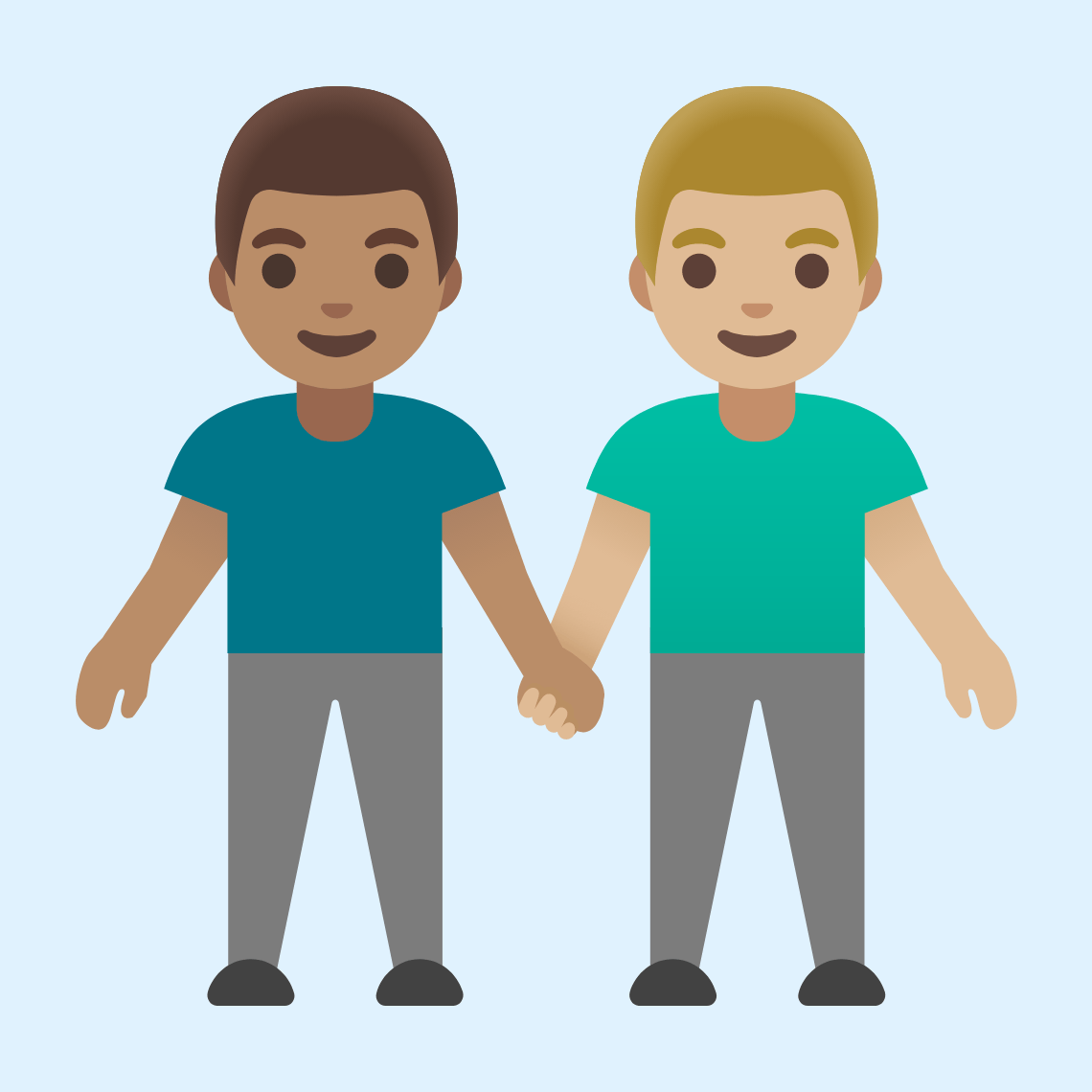 π¨π½βπ€βπ¨πΌ Men holding hands: medium skin tone, medium-light skin tone