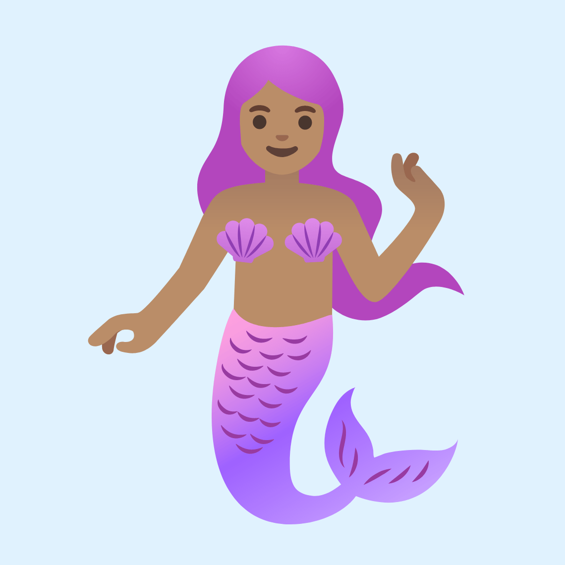 🧜🏽♀️ Sirena: maslinasta boja kože