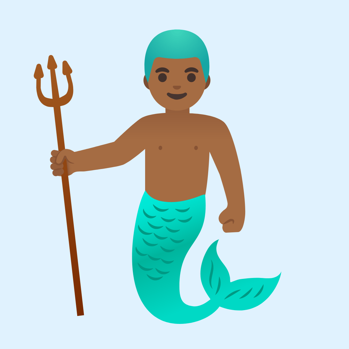 π§πΎββοΈ Merman: medium-dark skin tone