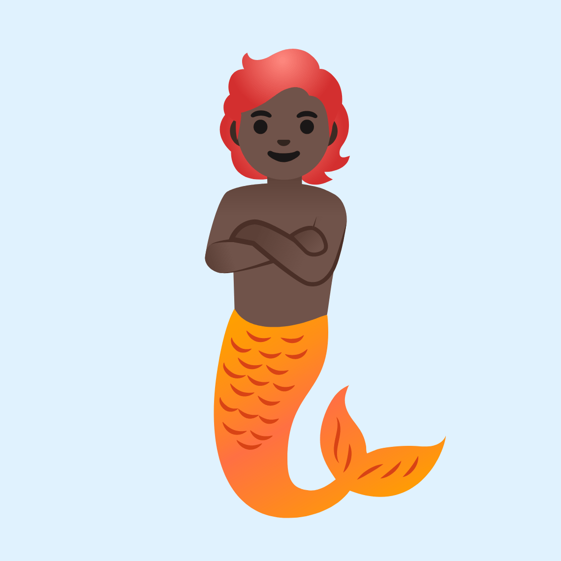 🧜🏿 Morska sirena: tamno smeđa boja kože