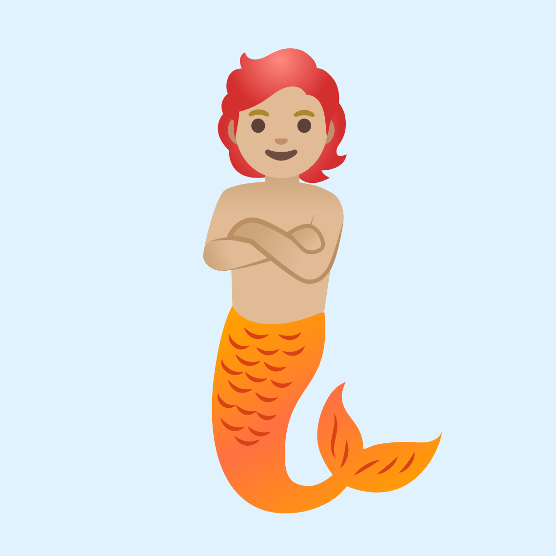π§πΌ Merperson: medium-light skin tone