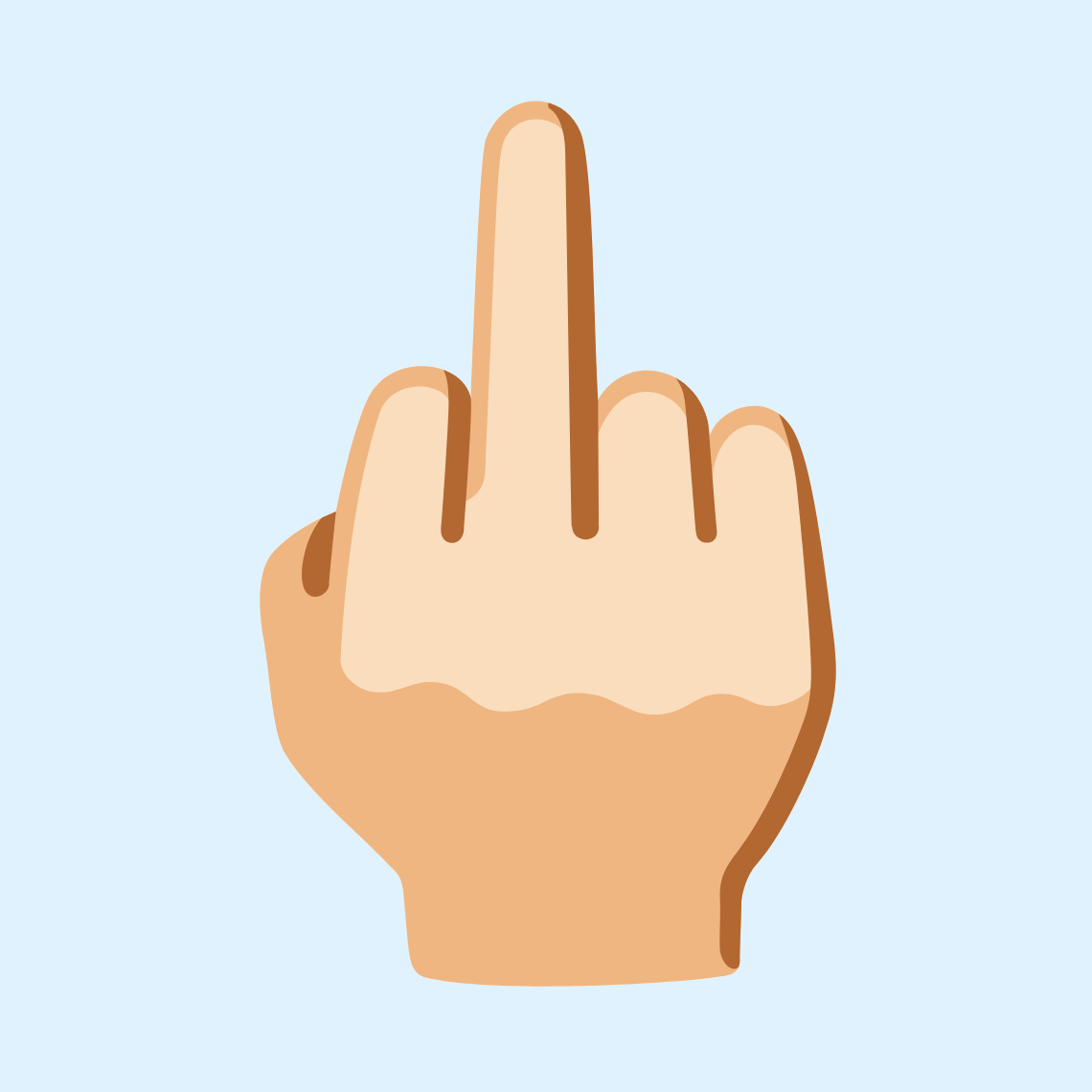 ππ» Middle finger: light skin tone