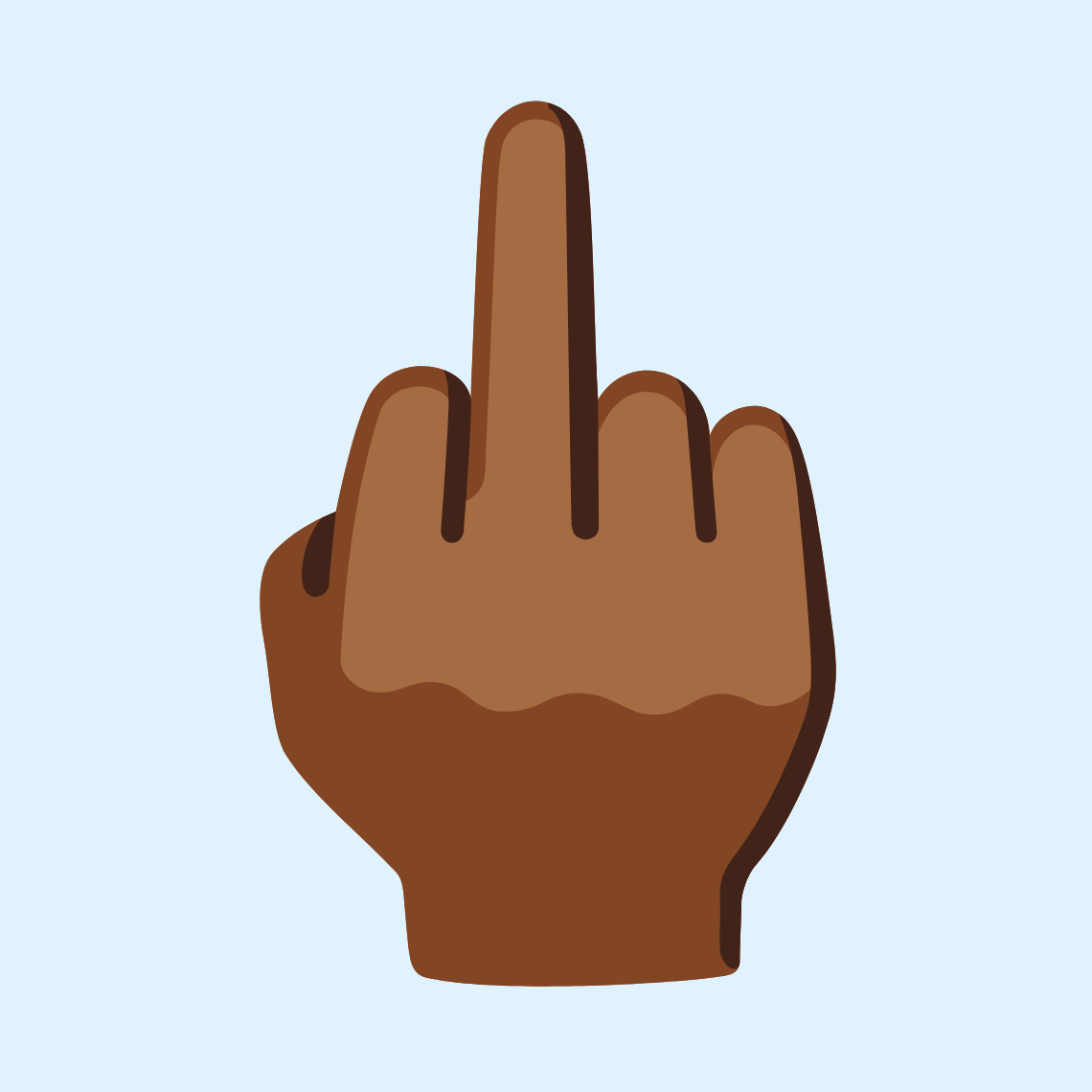ππΎ Middle finger: medium-dark skin tone
