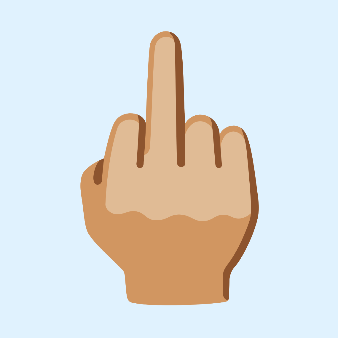 🖕🏼 Middle finger: medium-light skin tone