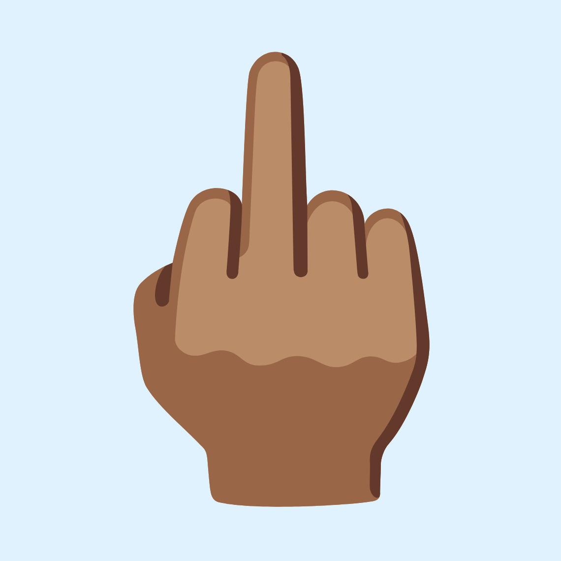 🖕🏽 Middle finger: medium skin tone