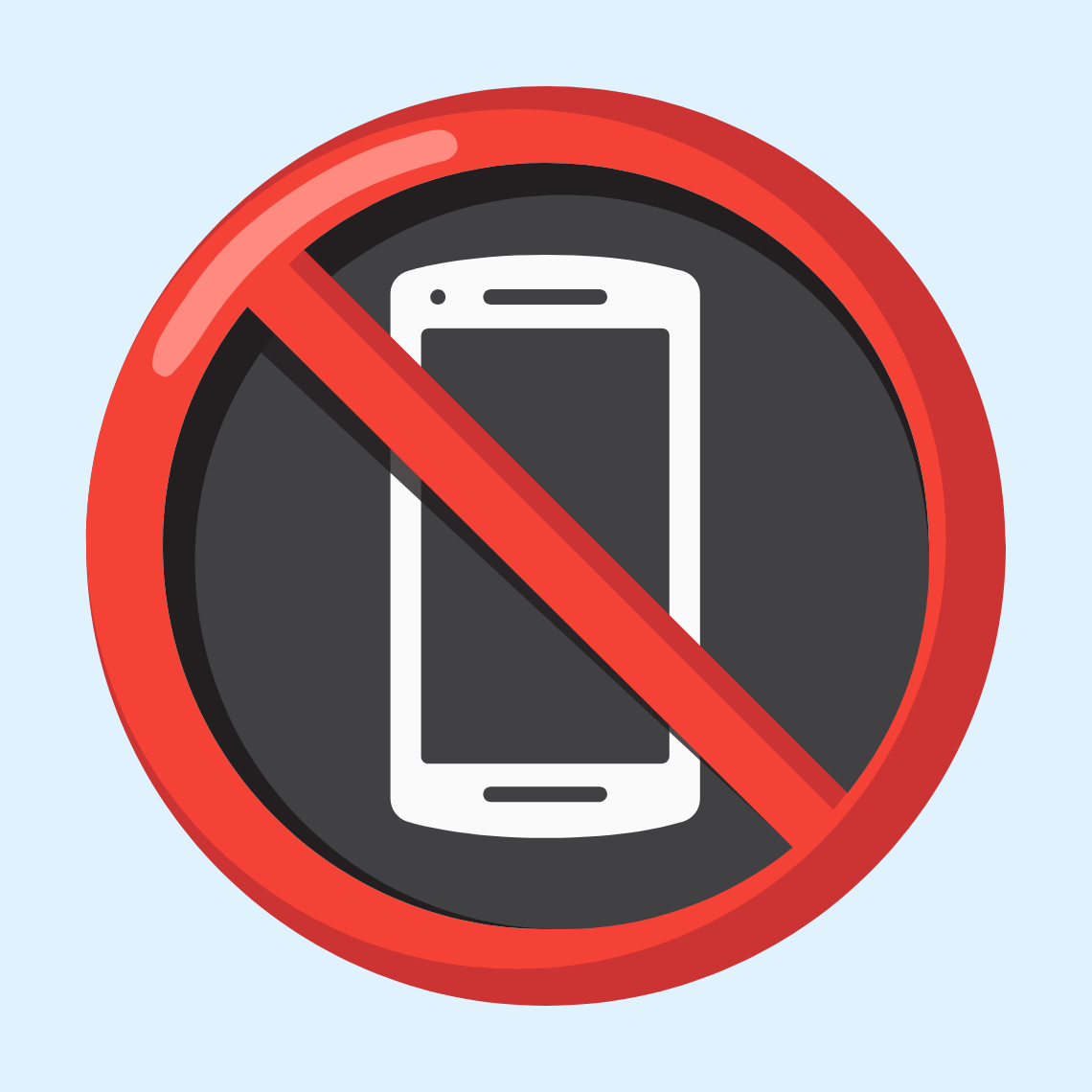 π΅ No mobile phones