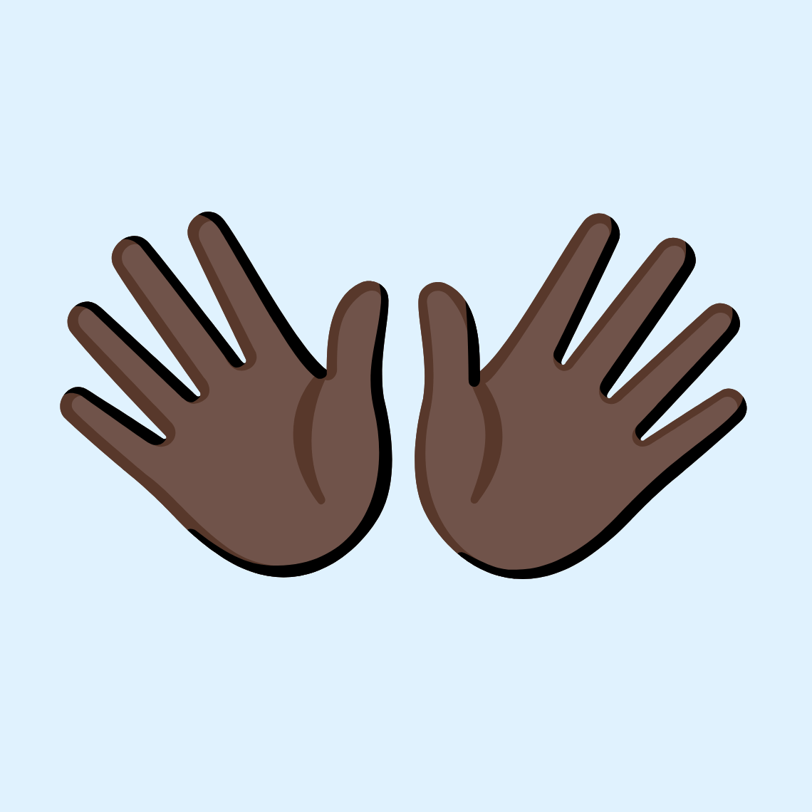ππΏ Open hands: dark skin tone
