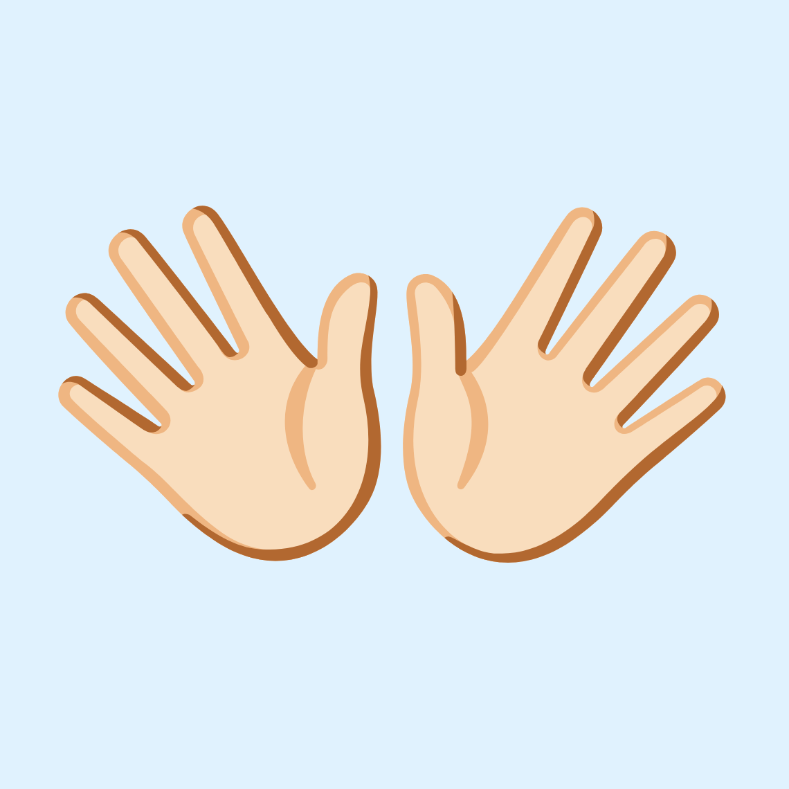 ππ» Open hands: light skin tone