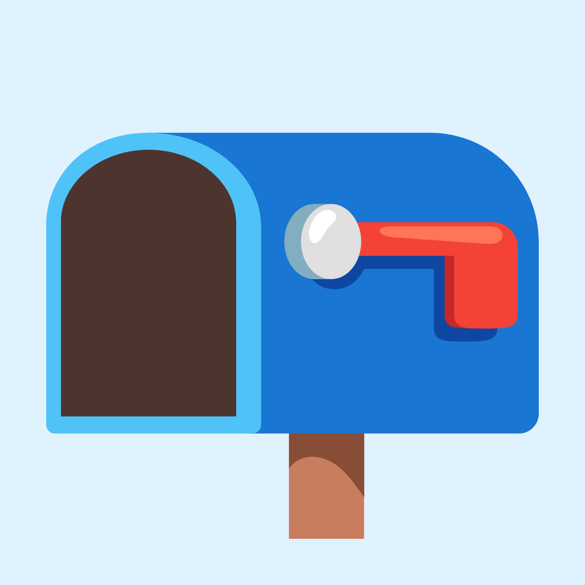 📭 Open mailbox with lowered flag