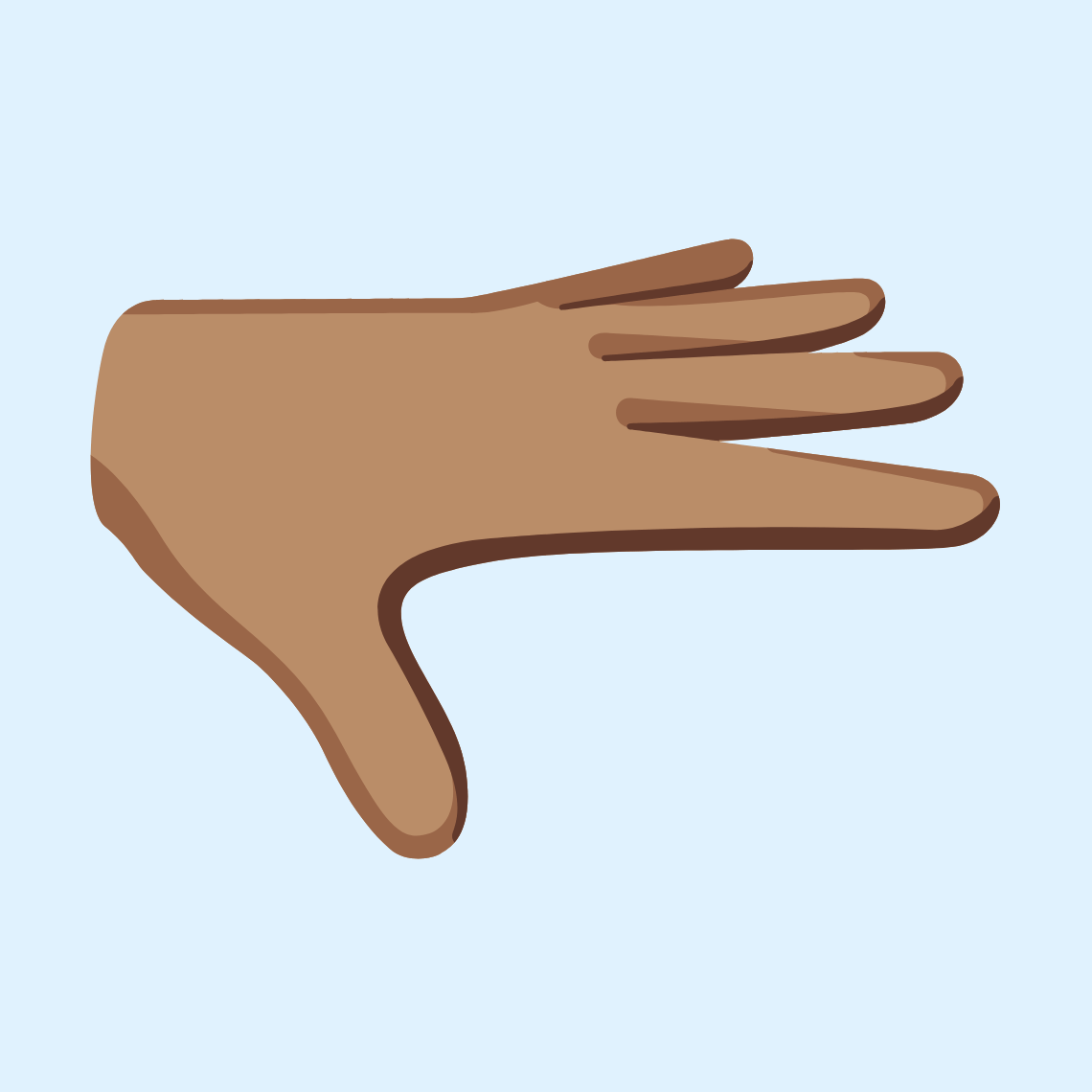 π«³π½ Palm down hand: medium skin tone