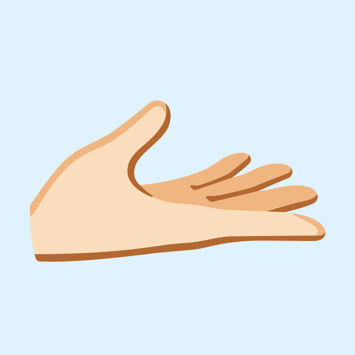 π«΄π» Palm up hand: light skin tone