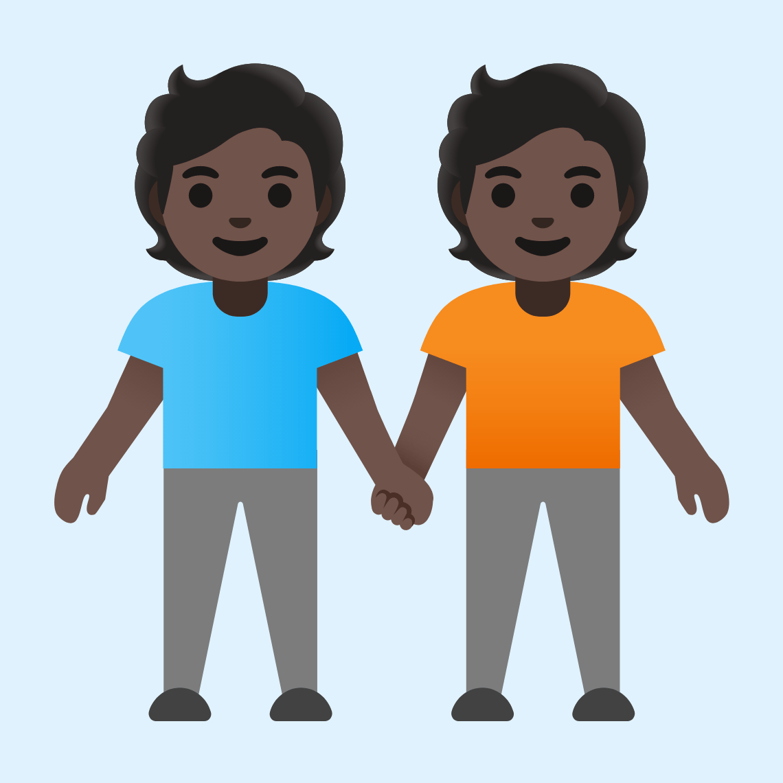 π§πΏβπ€βπ§πΏ People holding hands: dark skin tone