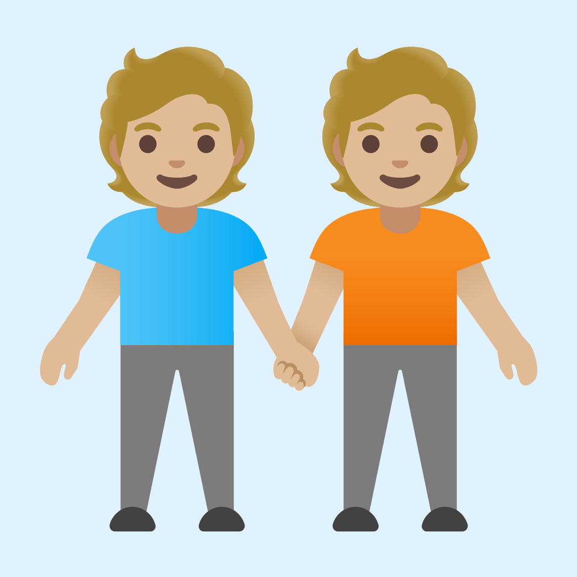π§πΌβπ€βπ§πΌ People holding hands: medium-light skin tone