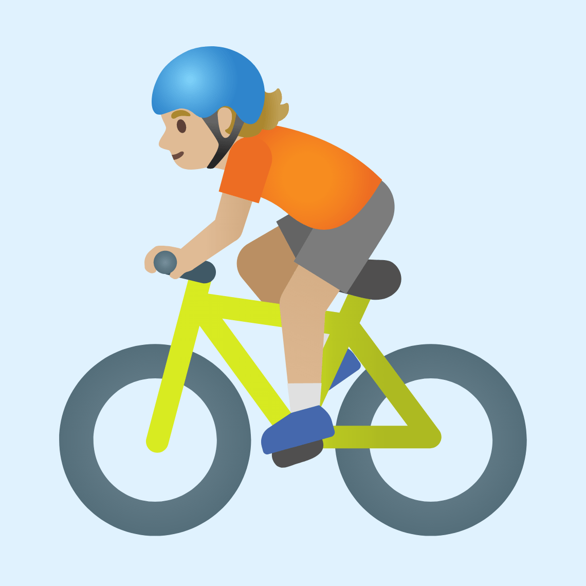 π΄πΌ Person biking: medium-light skin tone