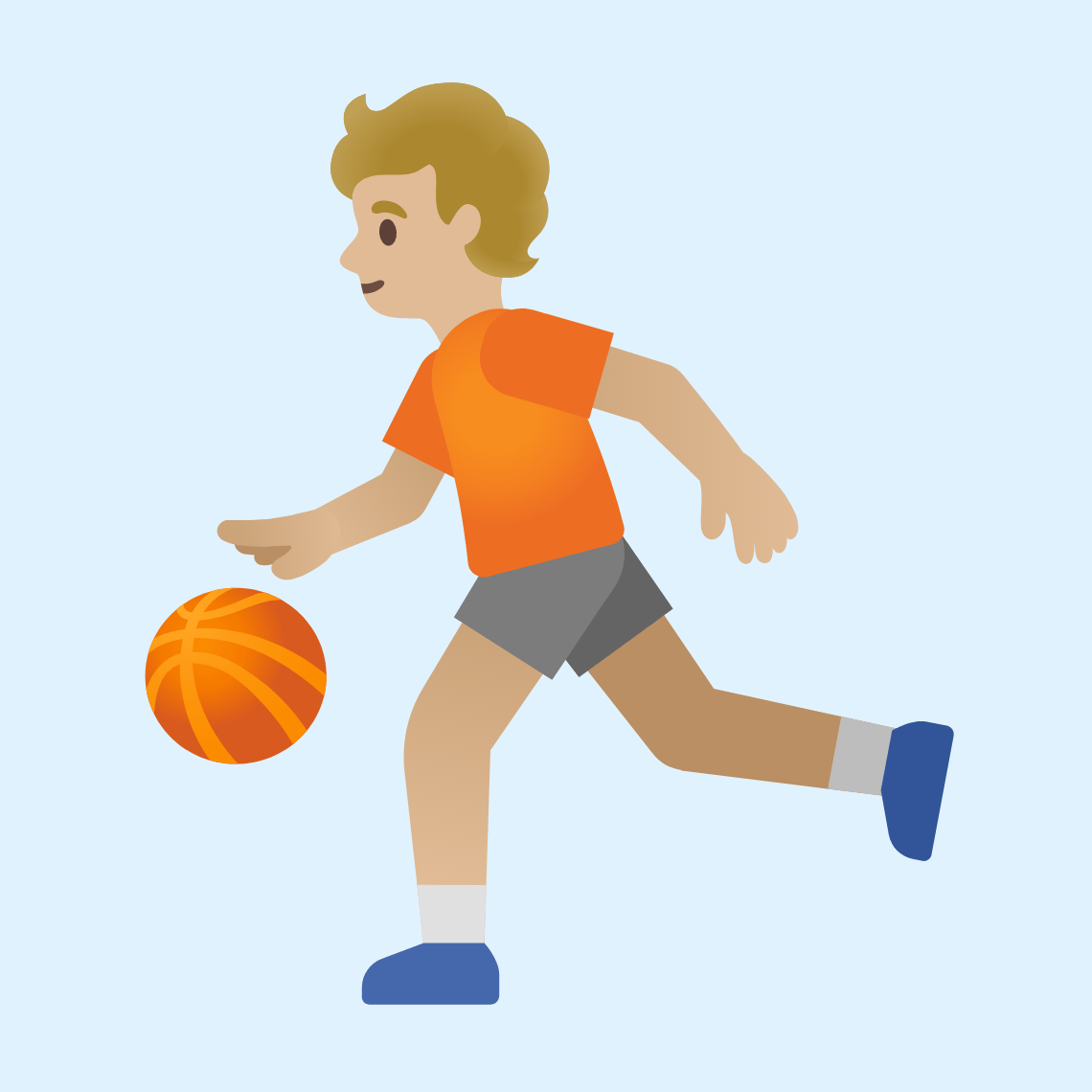 βΉπΌ Person bouncing ball: medium-light skin tone