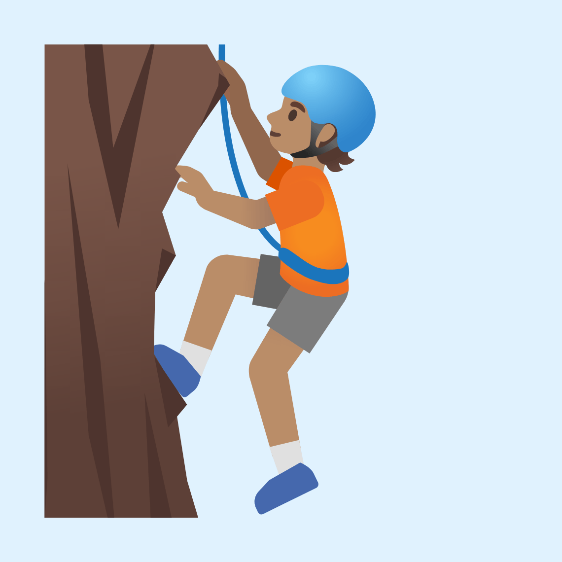 🧗🏽 Person climbing: medium skin tone