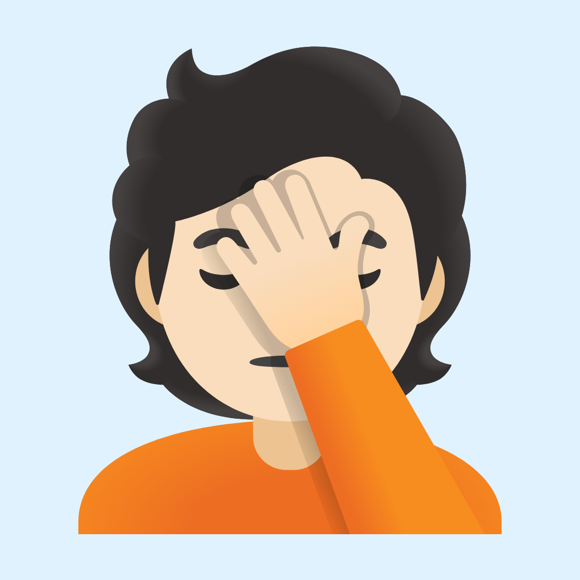 π€¦π» Person facepalming: light skin tone