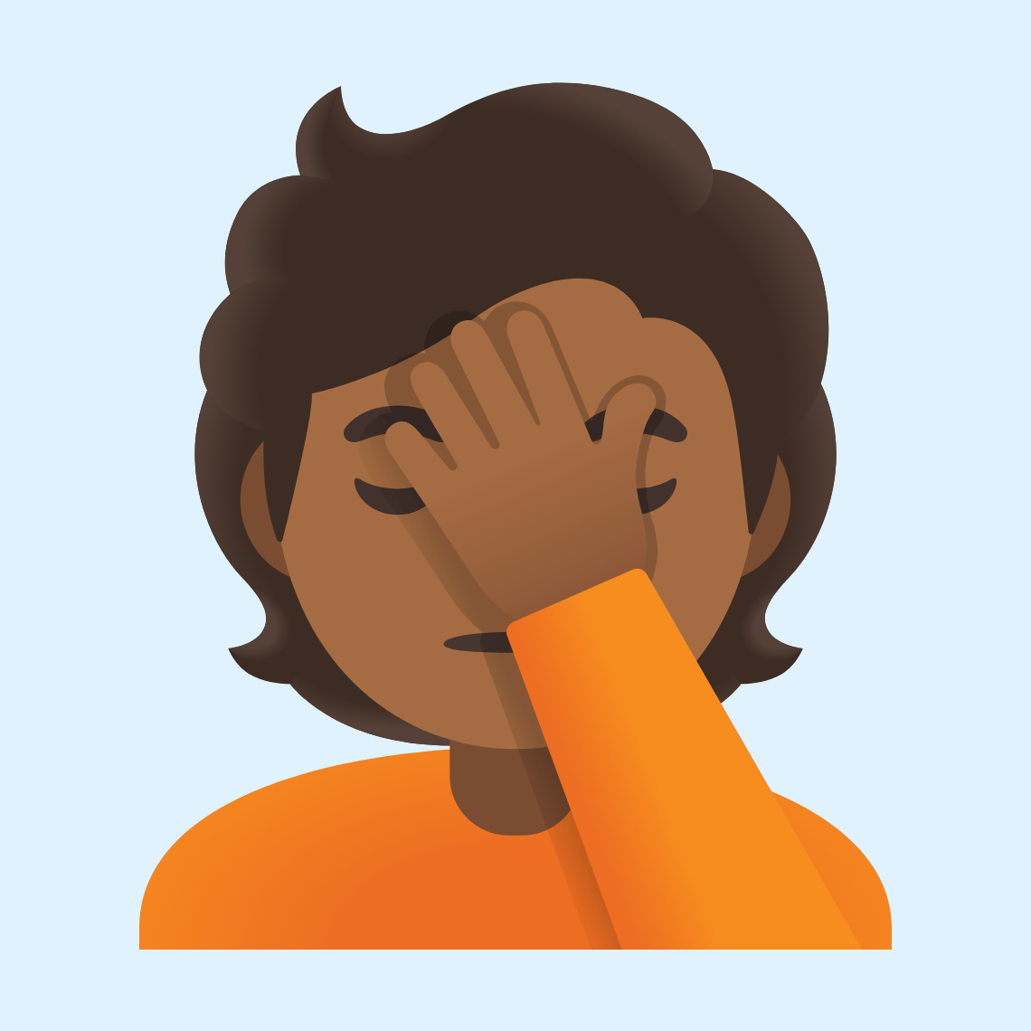 π€¦πΎ Person facepalming: medium-dark skin tone