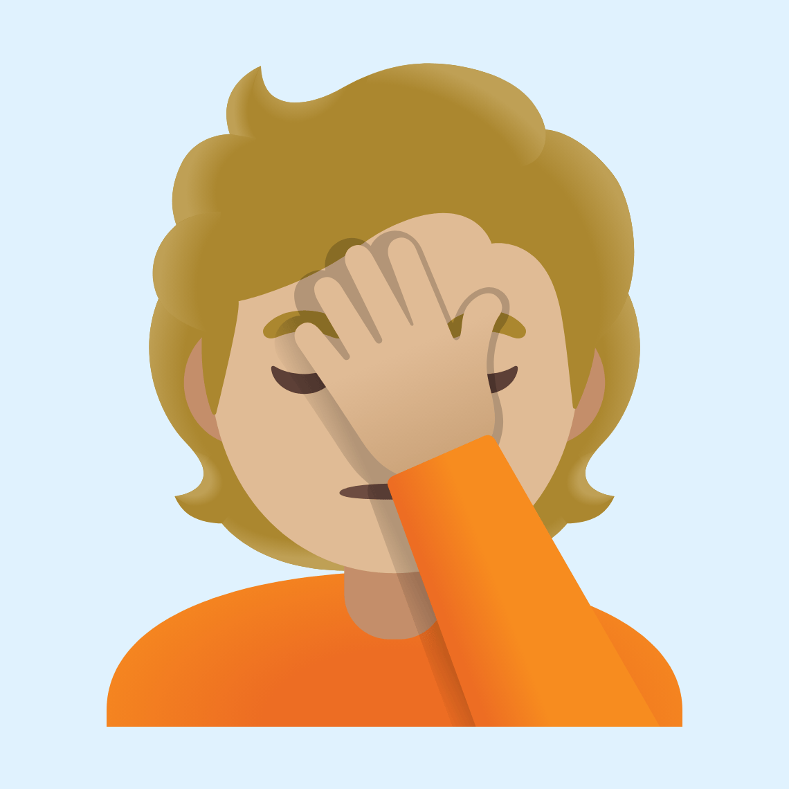π€¦πΌ Person facepalming: medium-light skin tone