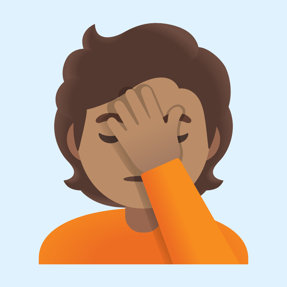 π€¦π½ Person facepalming: medium skin tone