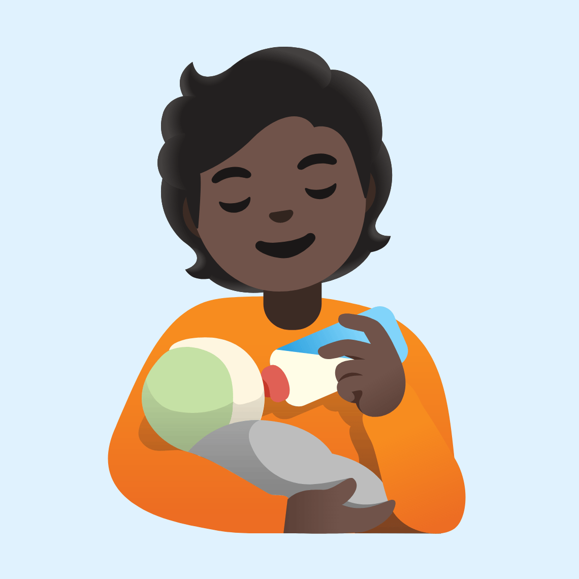 π§πΏβπΌ Person feeding baby: dark skin tone