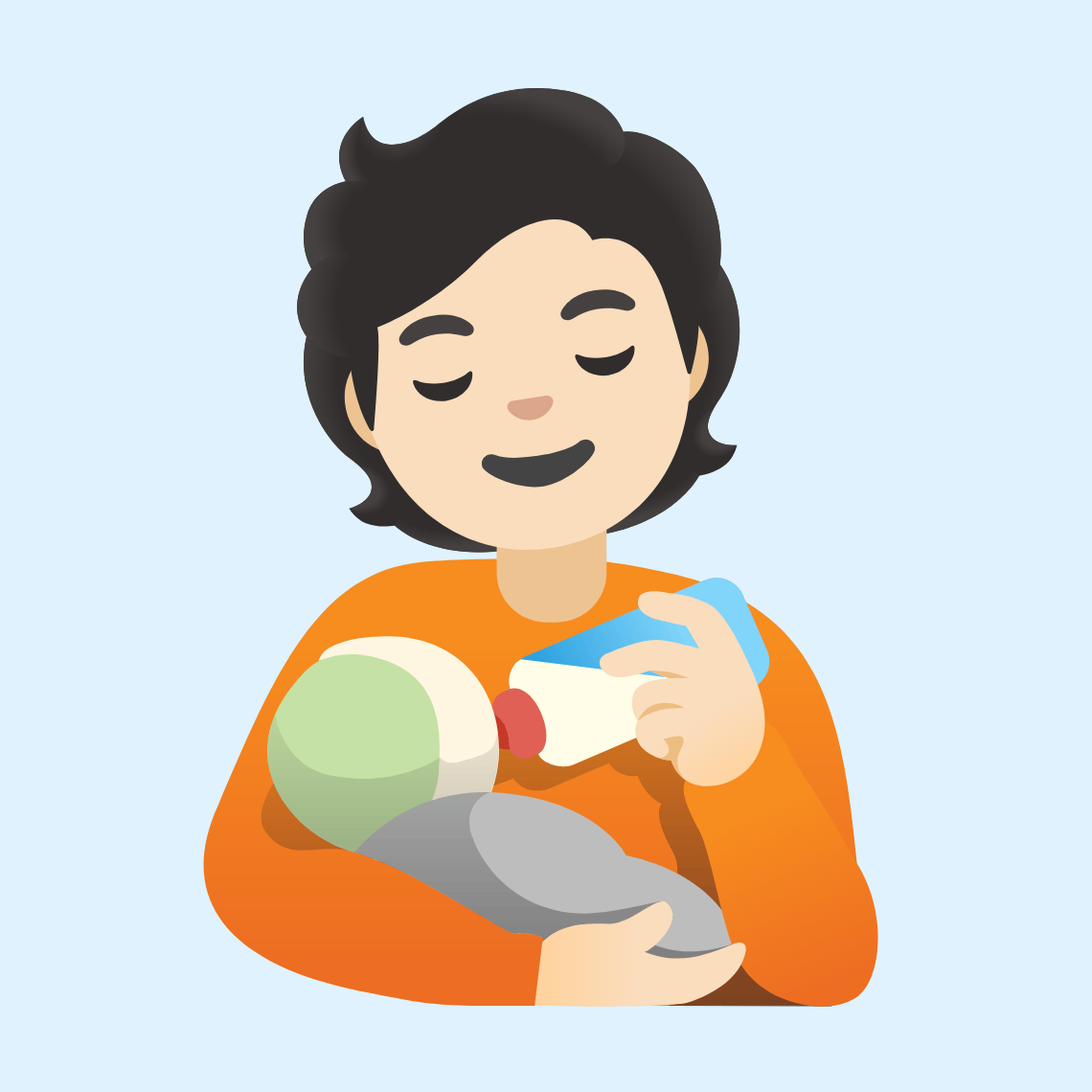 π§π»βπΌ Person feeding baby: light skin tone