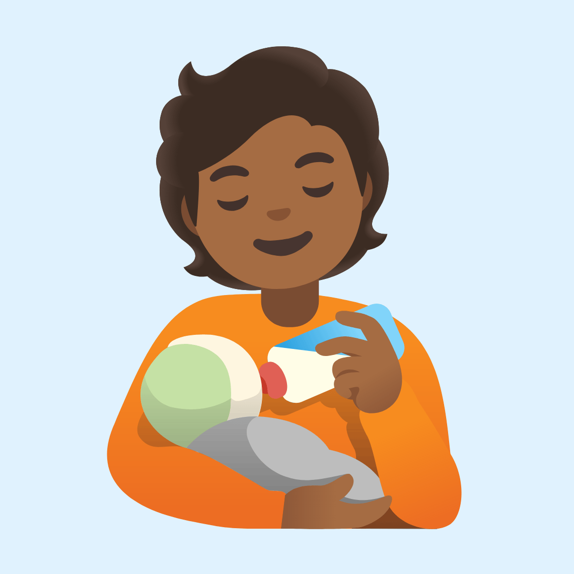 π§πΎβπΌ Person feeding baby: medium-dark skin tone