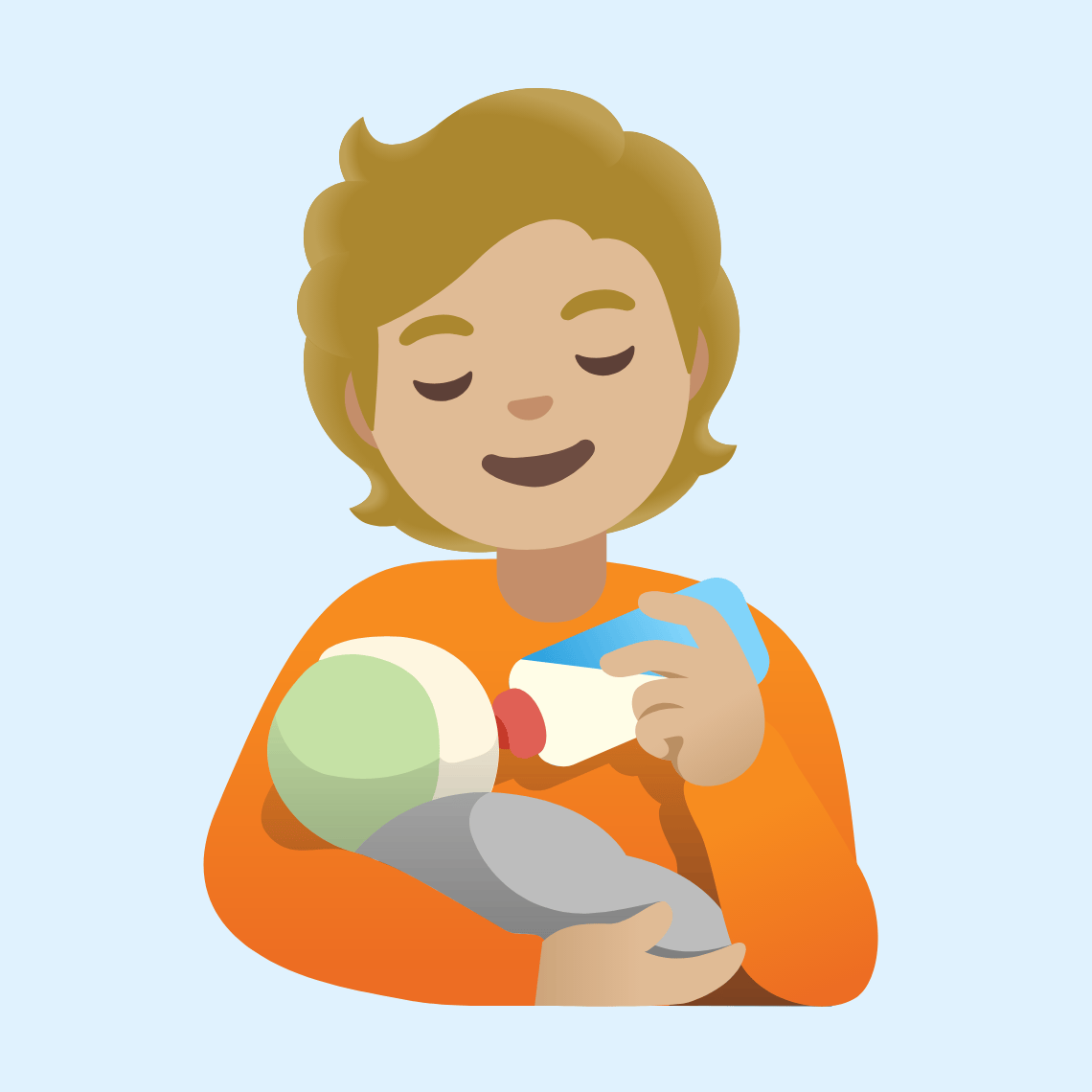 π§πΌβπΌ Person feeding baby: medium-light skin tone