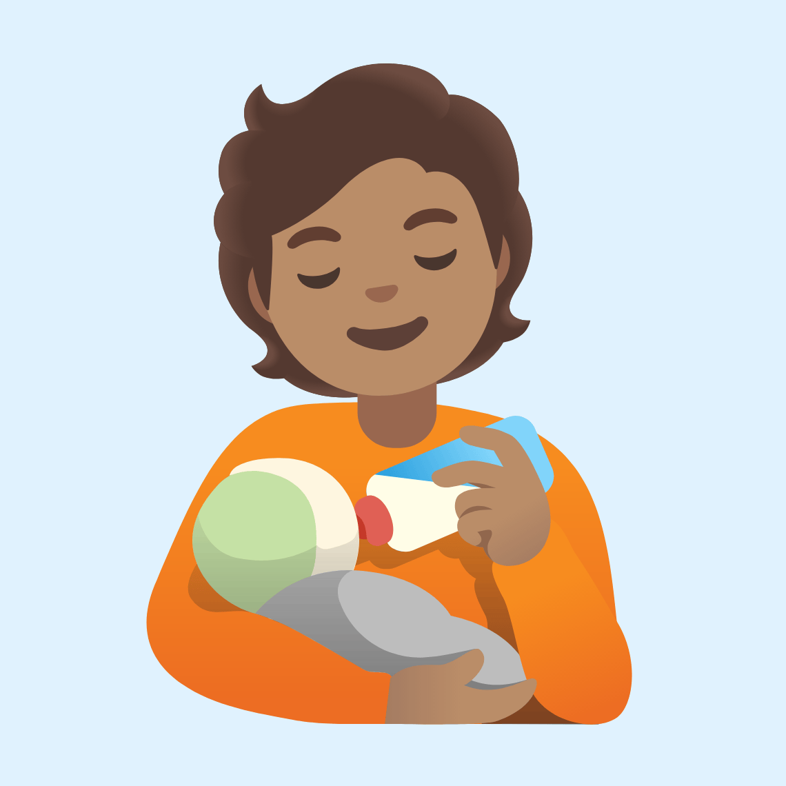 π§π½βπΌ Person feeding baby: medium skin tone