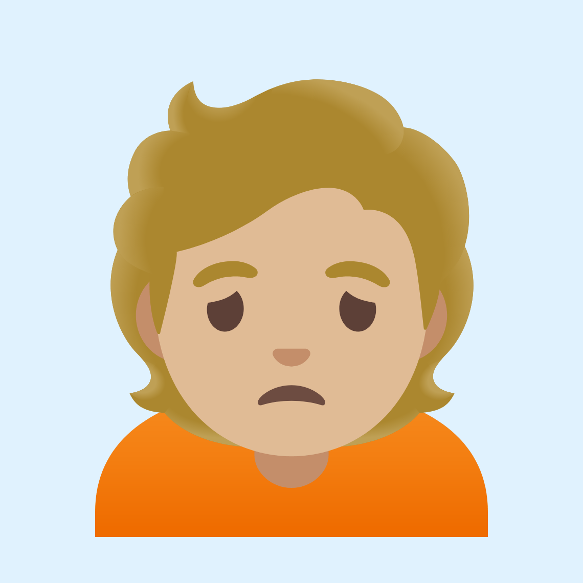 ππΌ Person frowning: medium-light skin tone