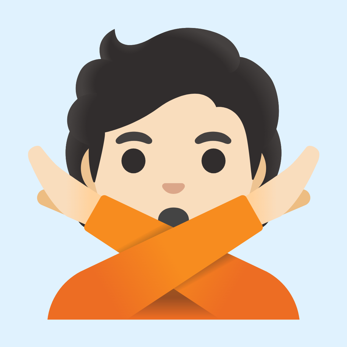 π
π» Person gesturing NO: light skin tone