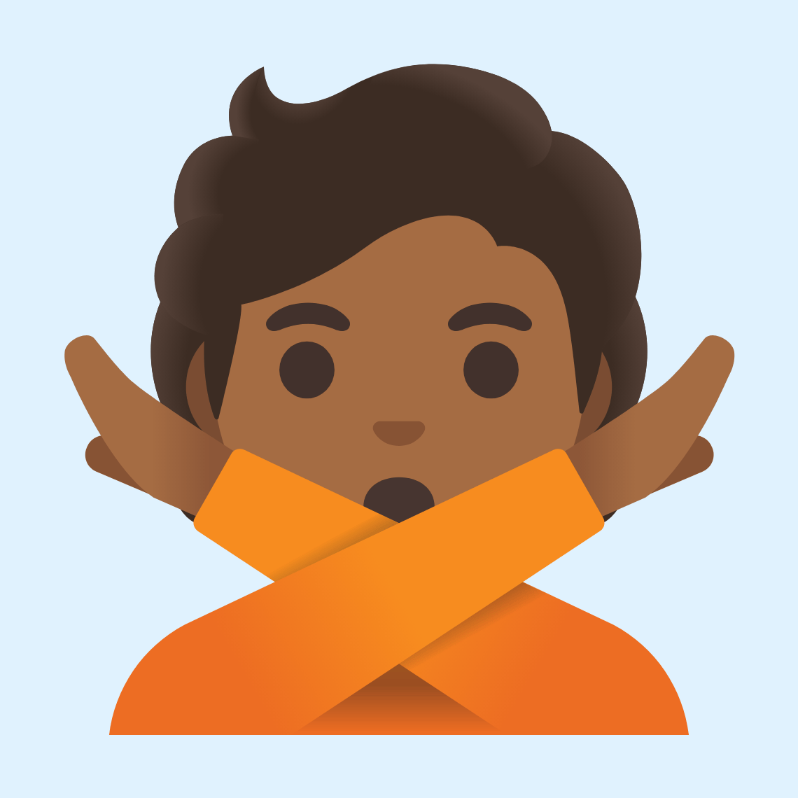 π
πΎ Person gesturing NO: medium-dark skin tone