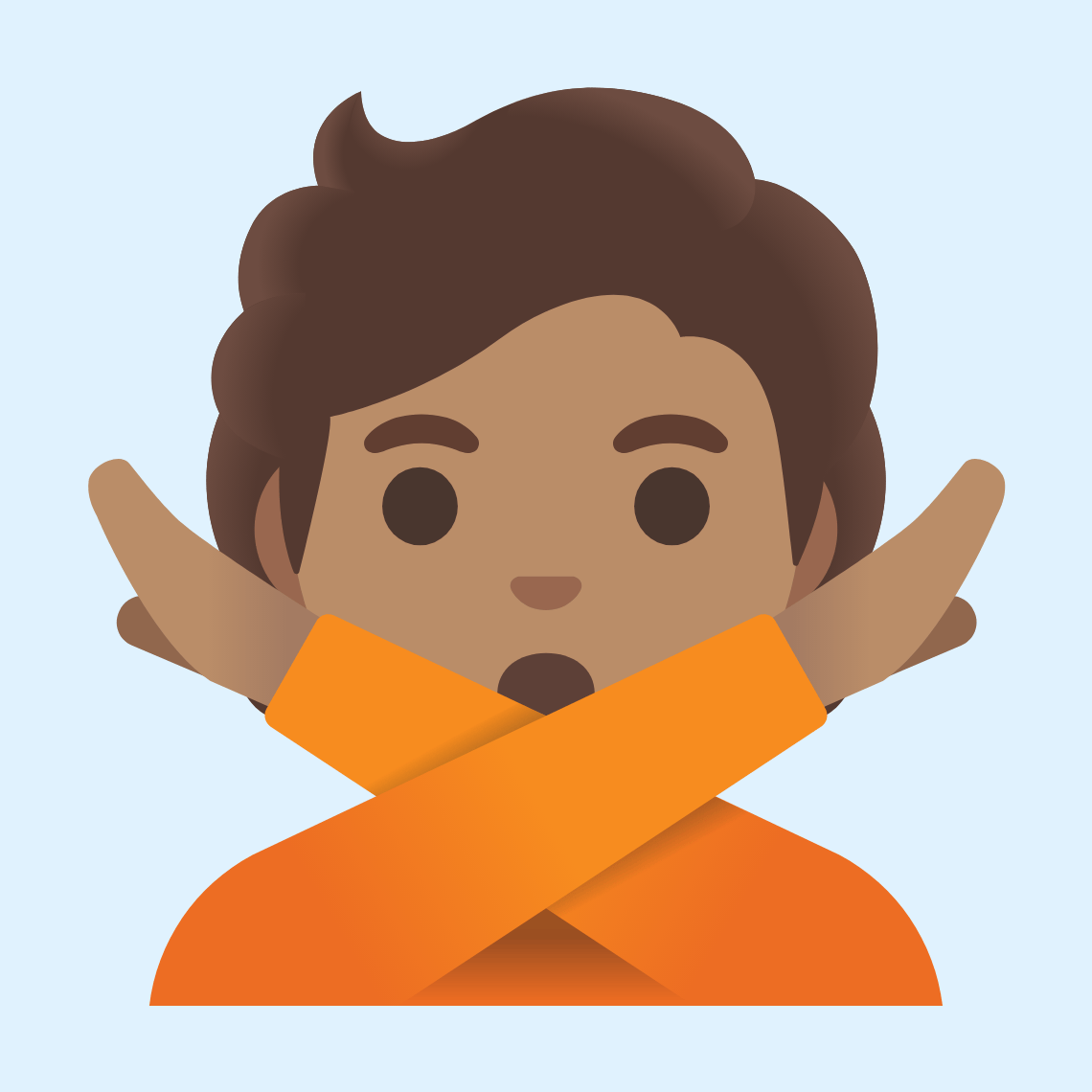 π
π½ Person gesturing NO: medium skin tone