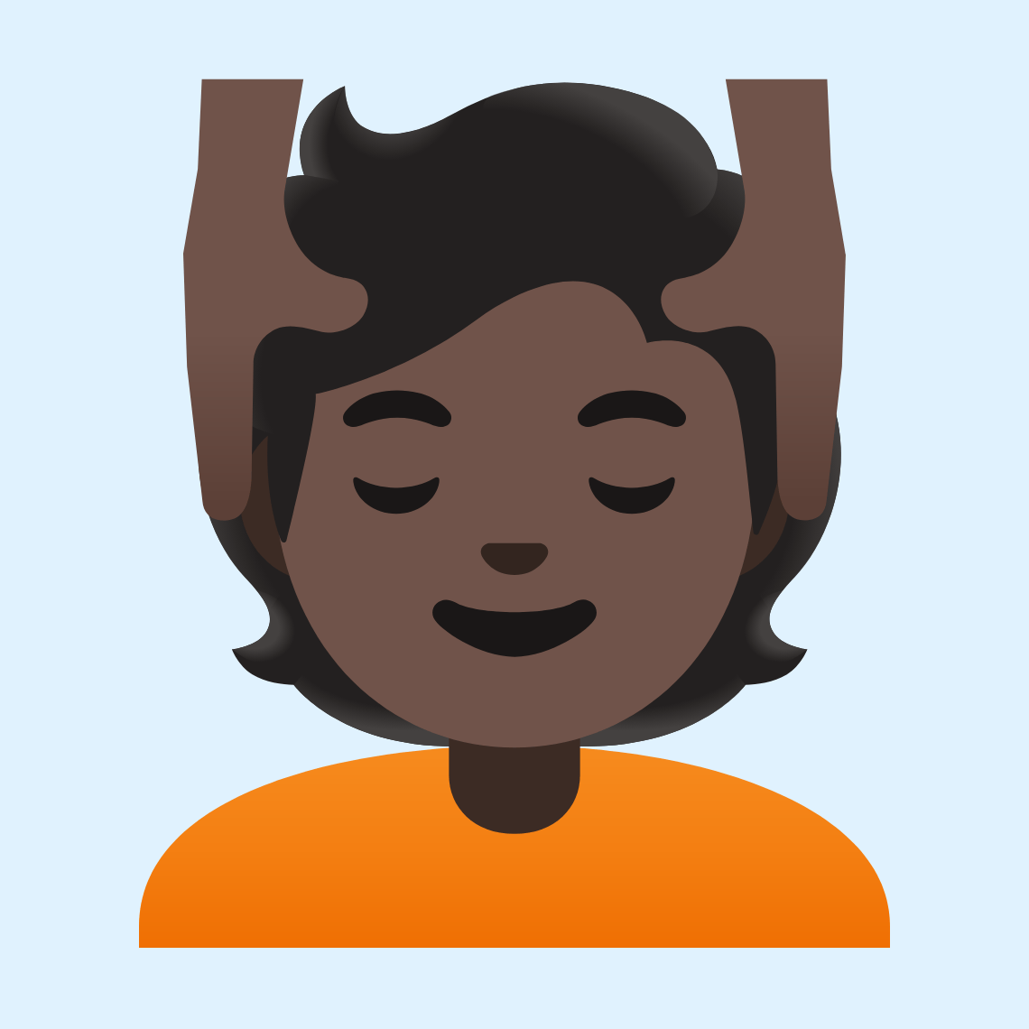 ππΏ Person getting massage: dark skin tone