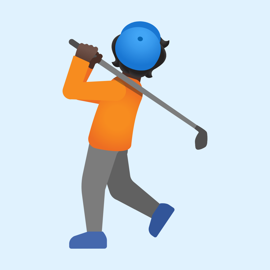 ππΏ Person golfing: dark skin tone