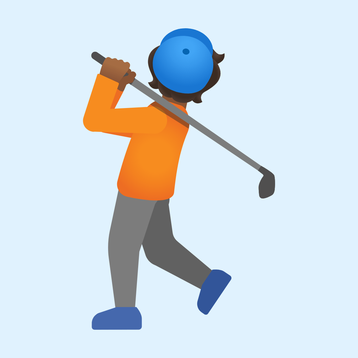 🏌🏾 Osoba igra golf: smeđa boja kože