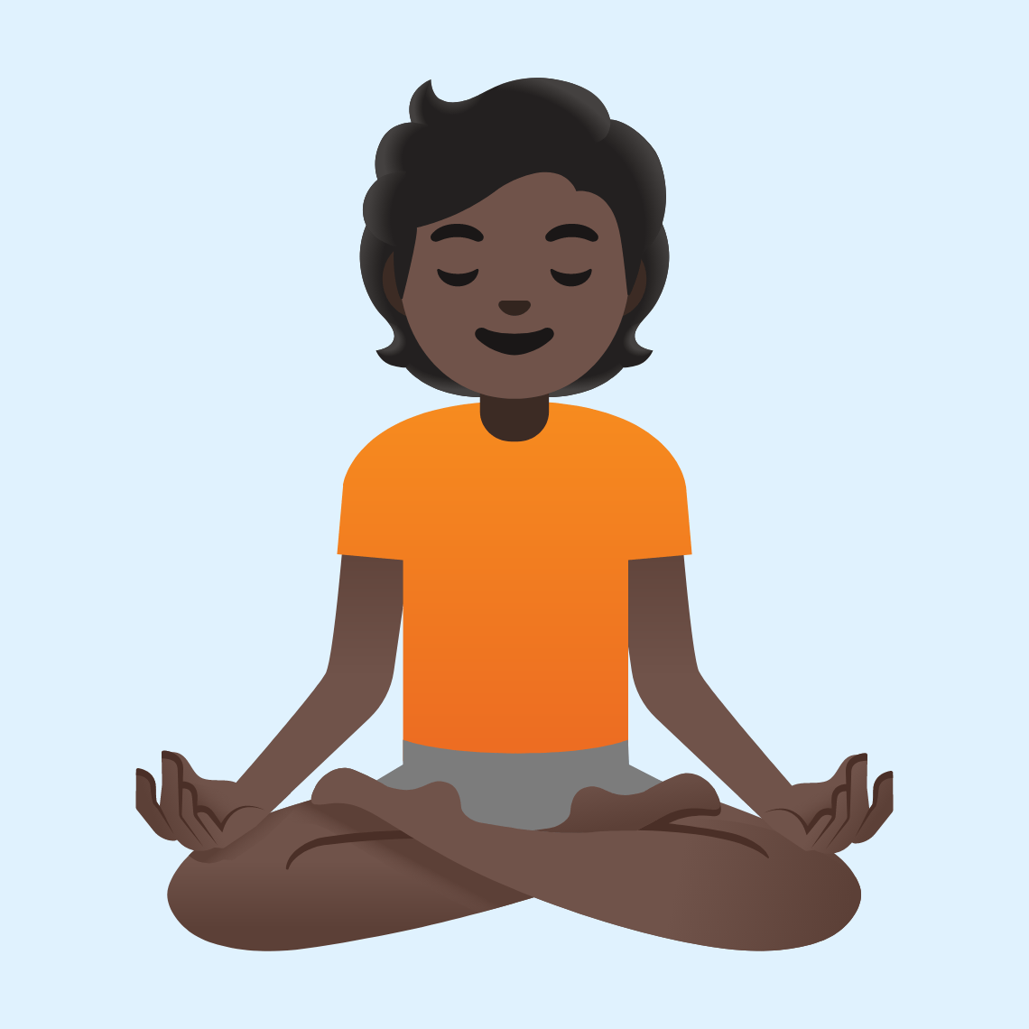 🧘🏿 Osoba u položaju lotosa: tamno smeđa boja kože