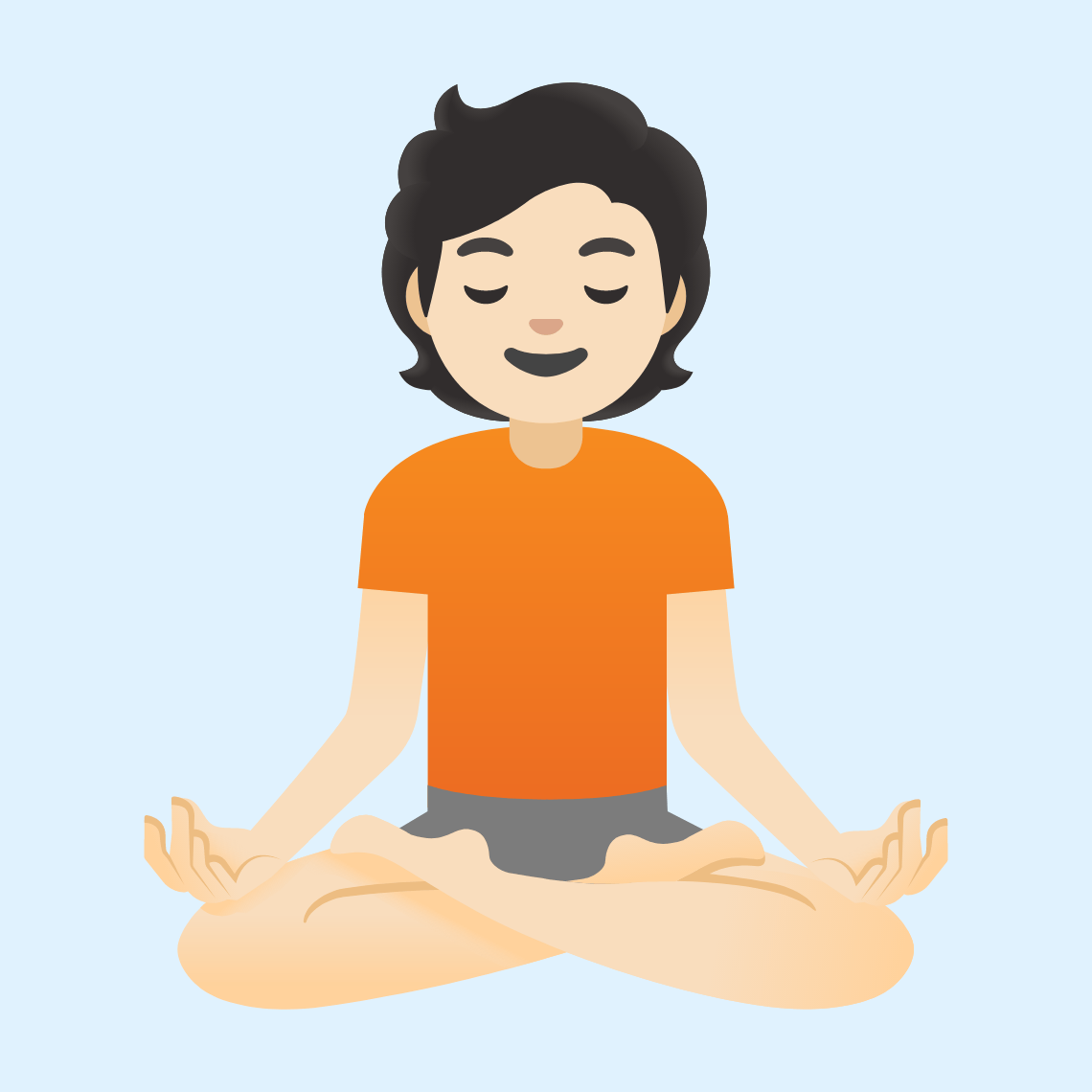 🧘🏻 Osoba u položaju lotosa: svijetla boja kože