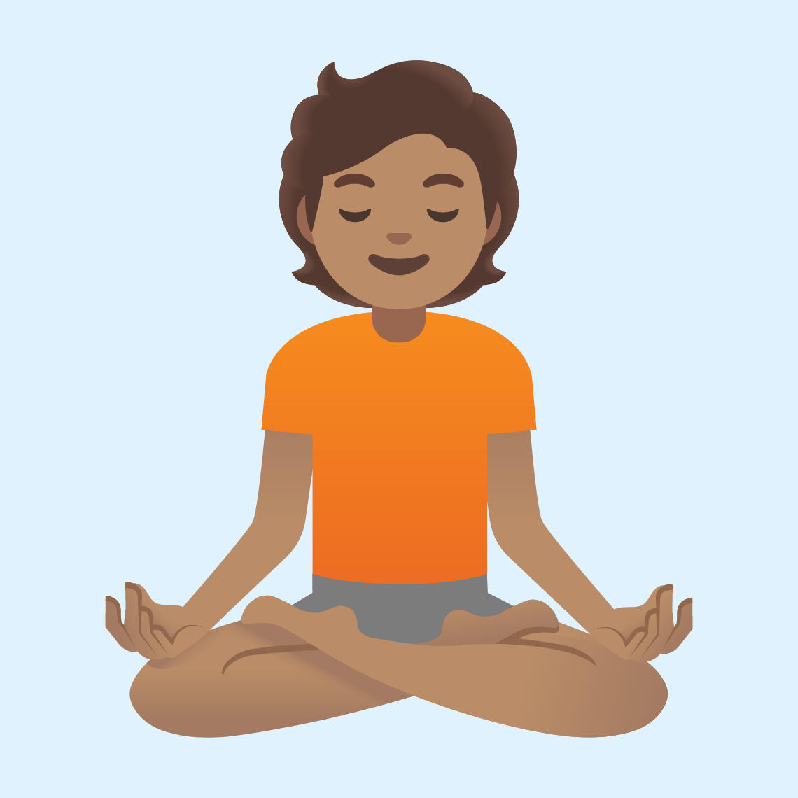 π§π½ Person in lotus position: medium skin tone