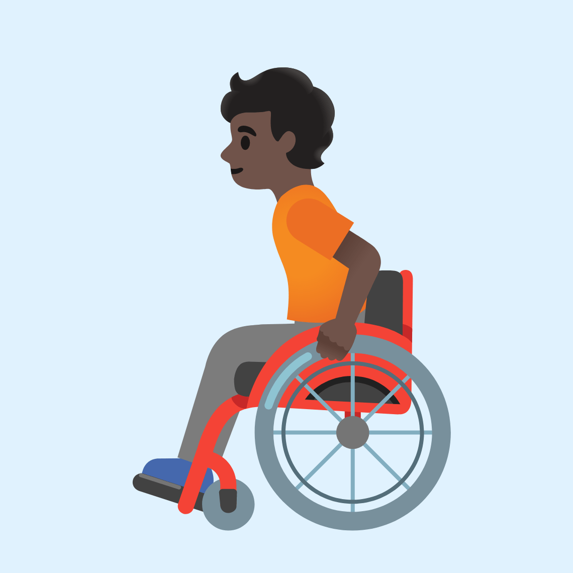 π§πΏβ𦽠Person in manual wheelchair: dark skin tone