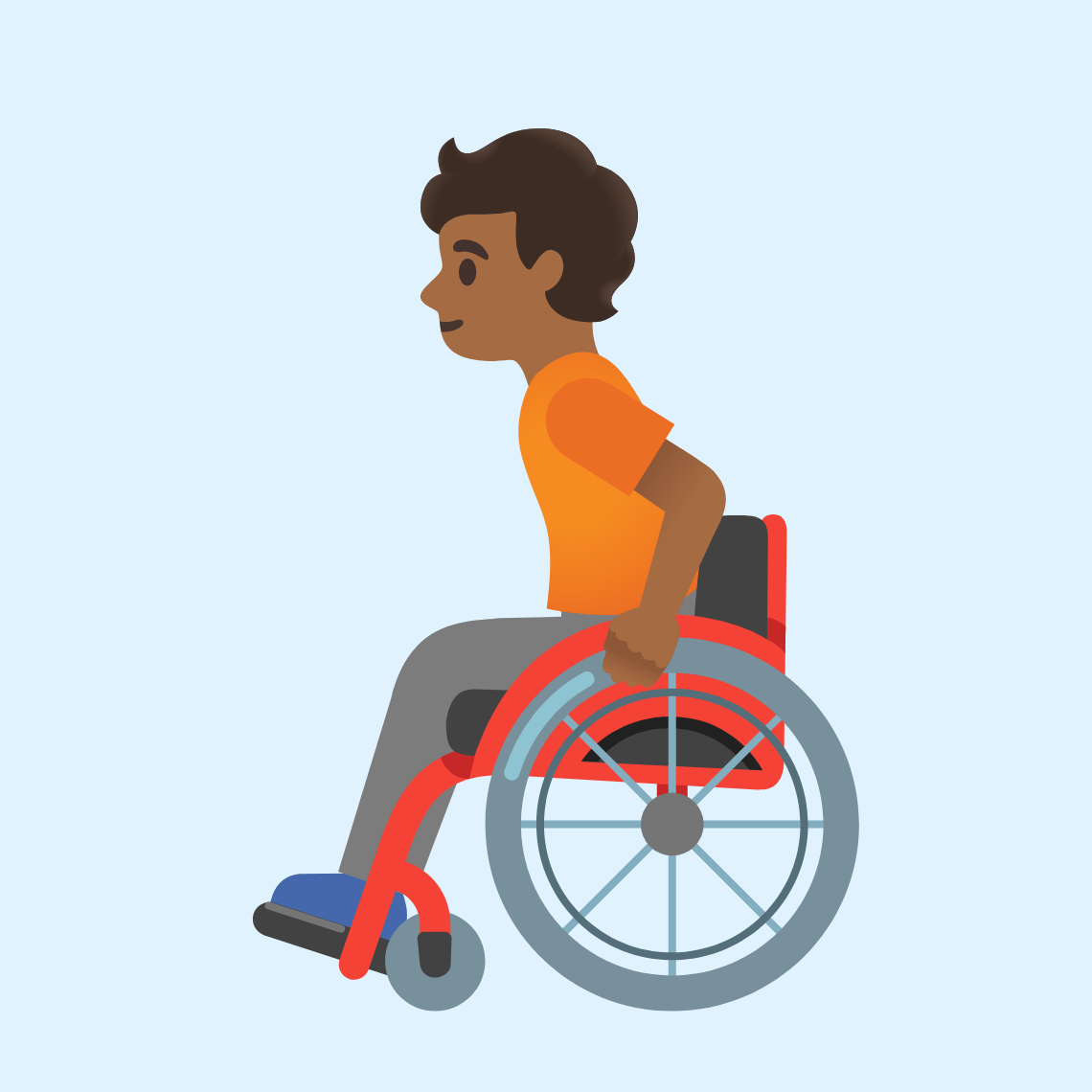 π§πΎβ𦽠Person in manual wheelchair: medium-dark skin tone