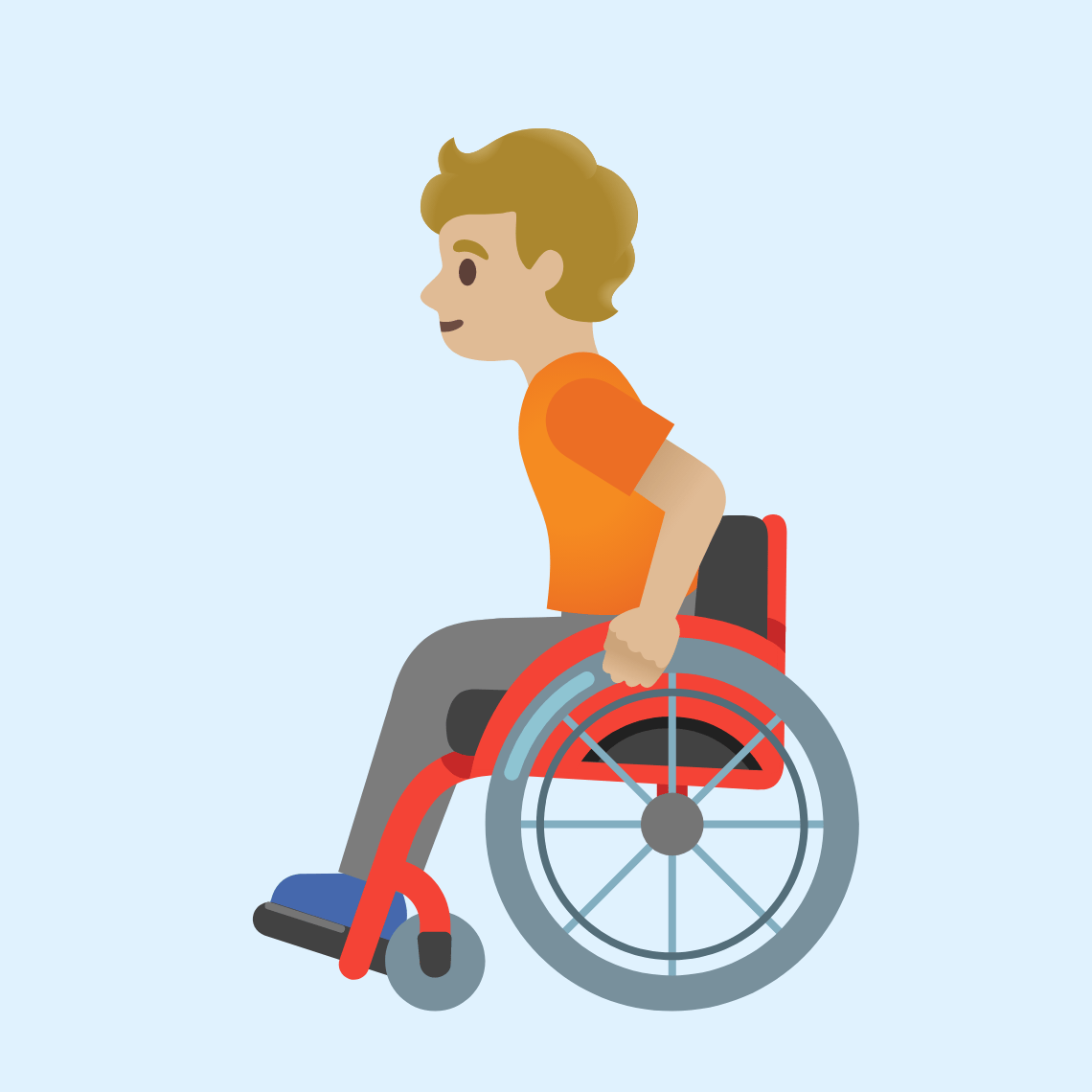 π§πΌβ𦽠Person in manual wheelchair: medium-light skin tone