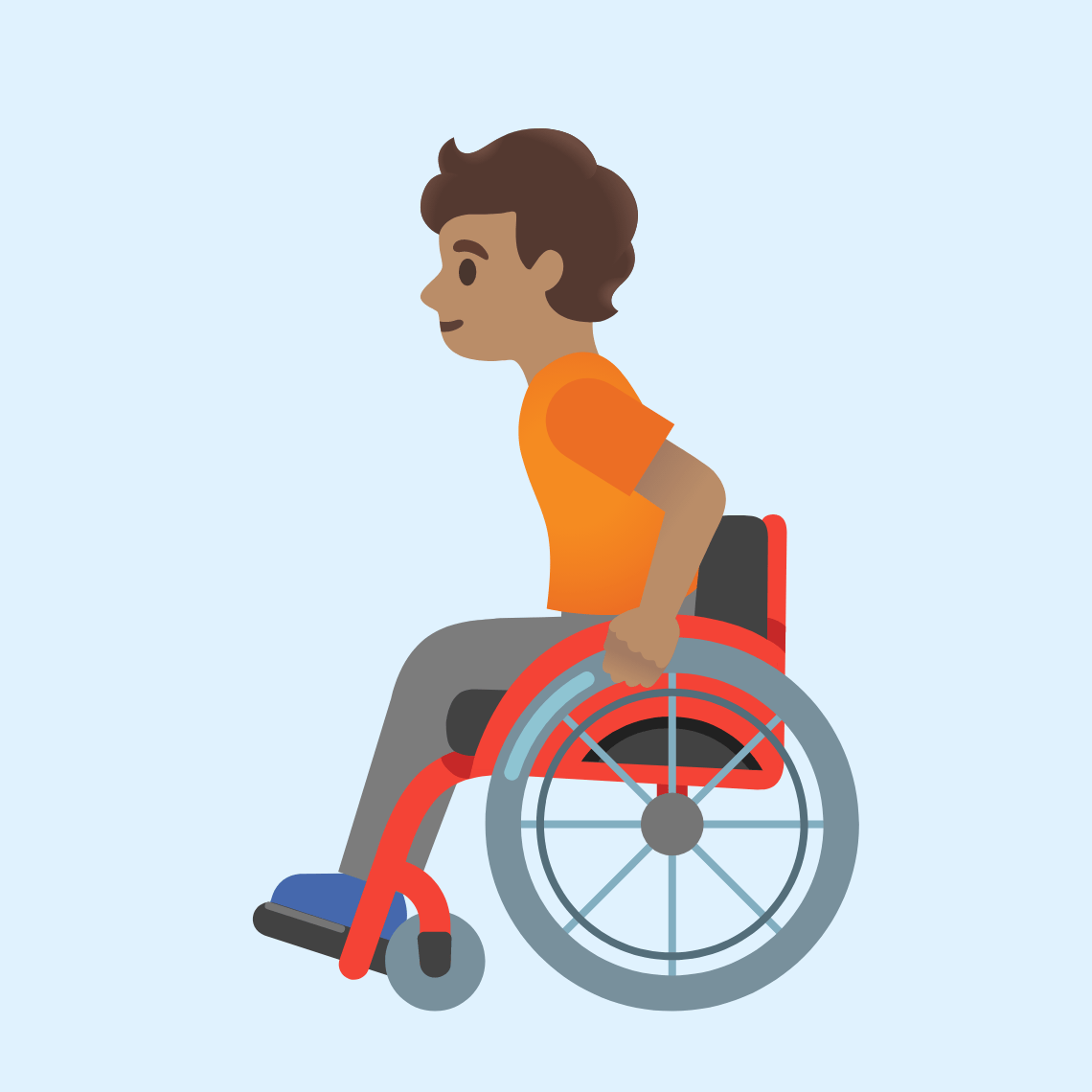 π§π½β𦽠Person in manual wheelchair: medium skin tone