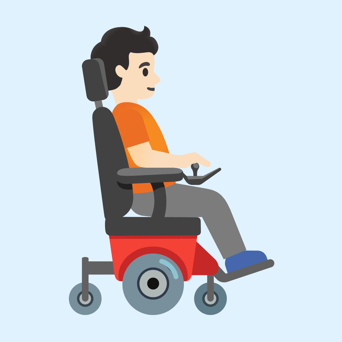 π§π»βπ¦Όββ‘οΈ Person in motorized wheelchair facing right: light skin tone