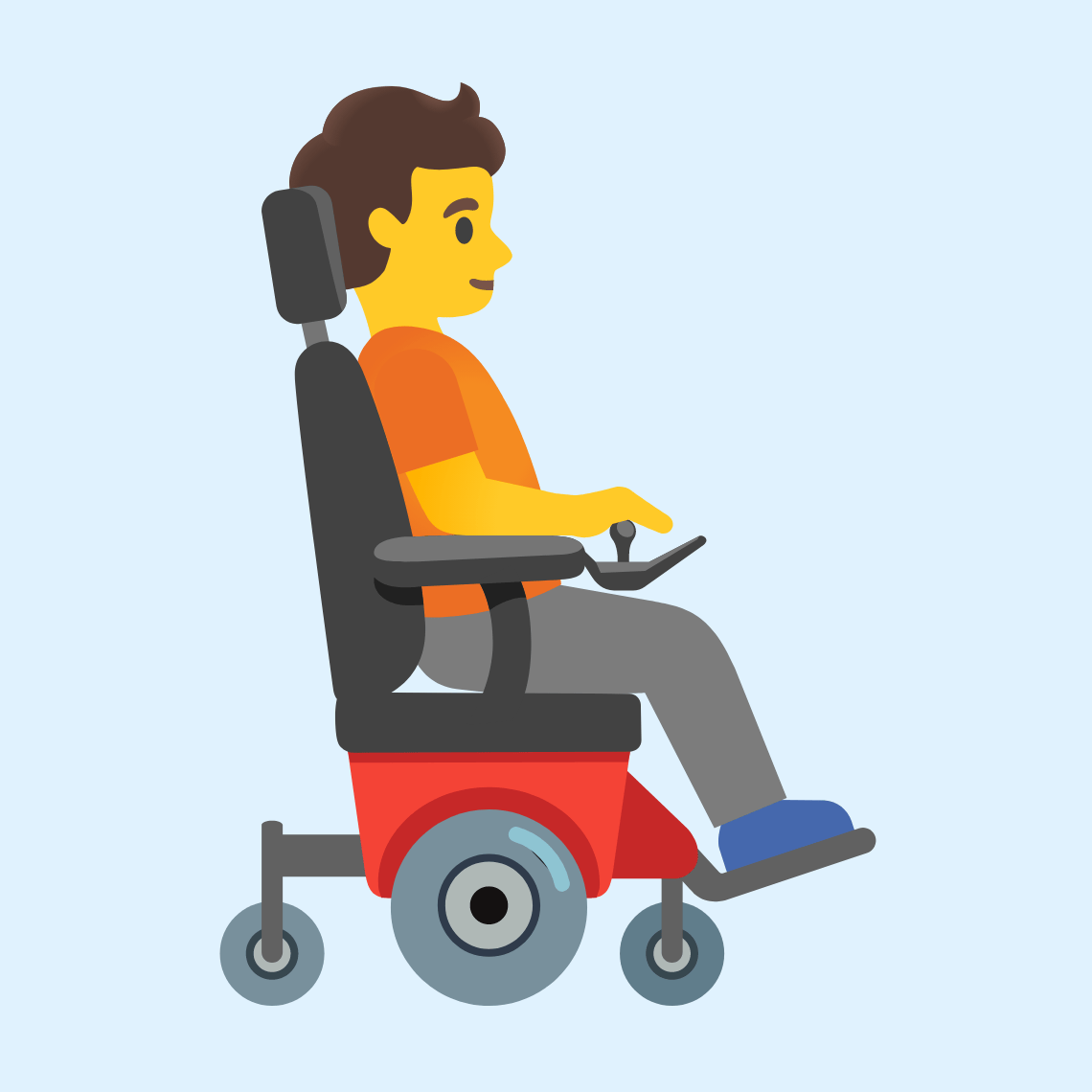 π§βπ¦Όββ‘οΈ Person in motorized wheelchair facing right