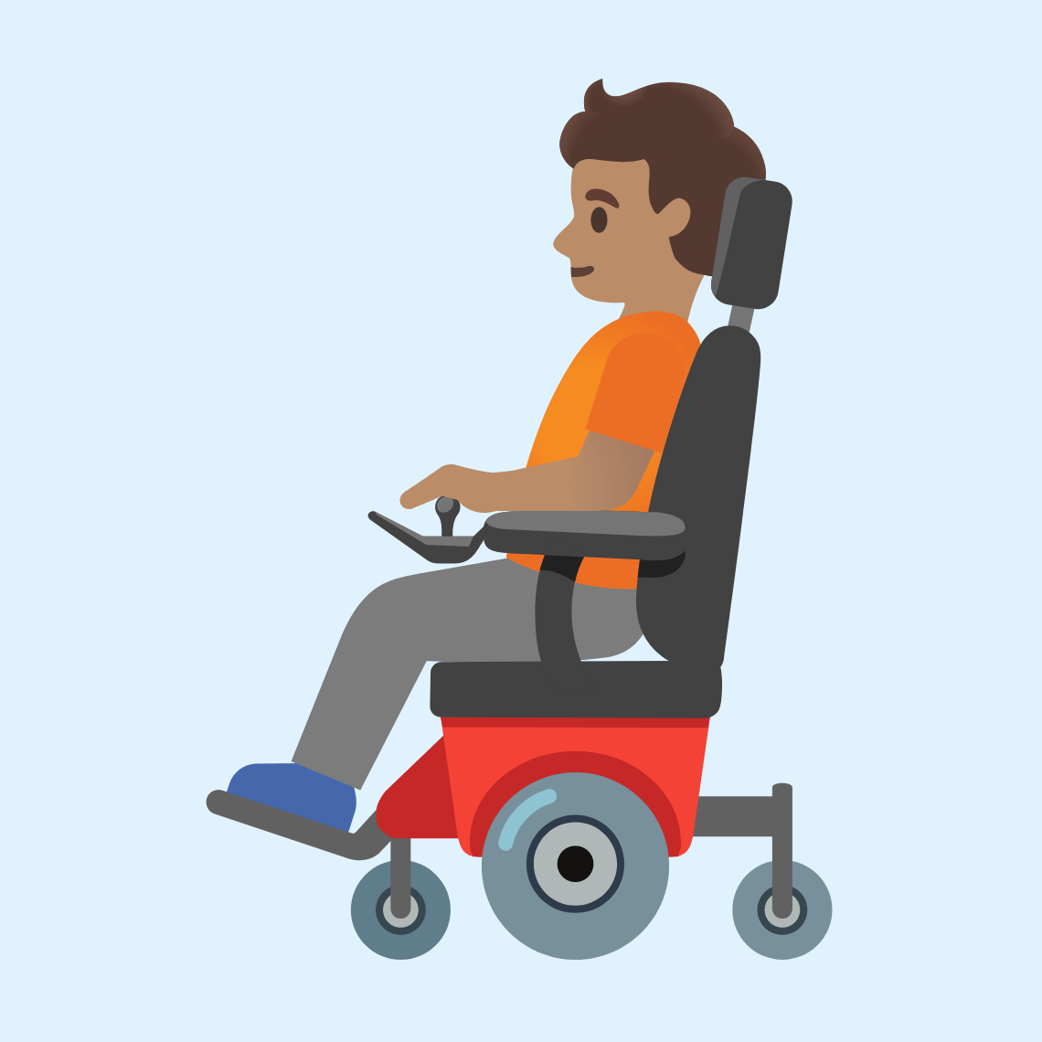 π§π½βπ¦Ό Person in motorized wheelchair: medium skin tone